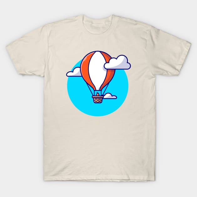 Hot Air Balloon Cartoon Vector Icon Illustration T-Shirt by Catalyst Labs